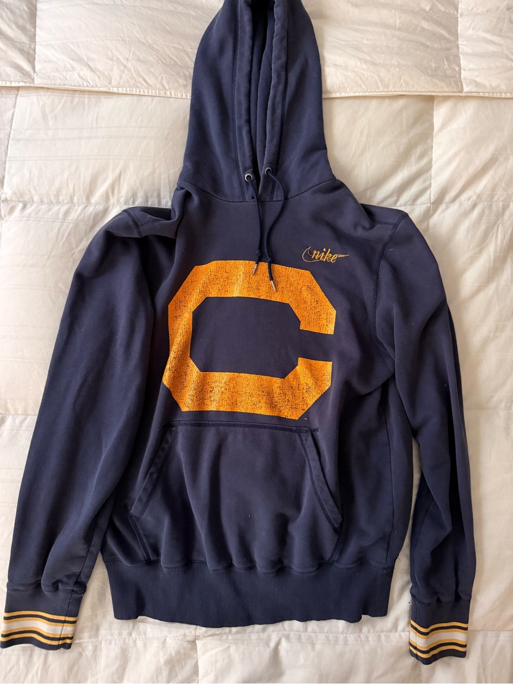 Nike Men’s Navy Hoodie with Yellow Graphic C
